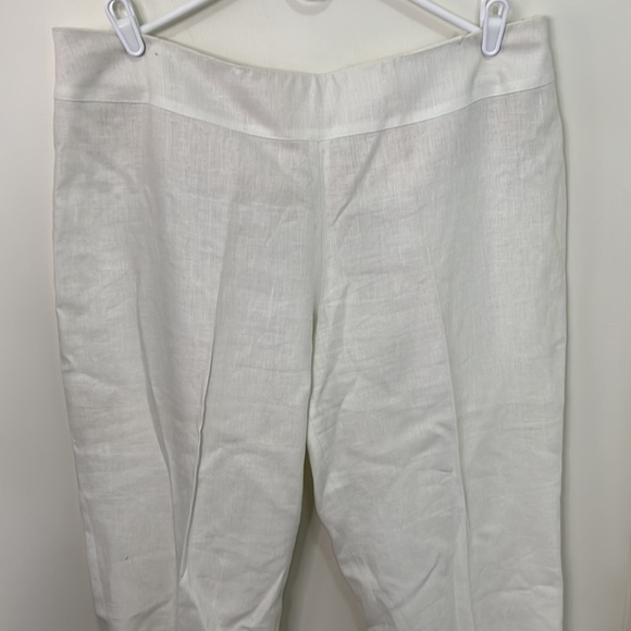 Vintage 100% linen off white Capris Pants Plus Size 20 - Picture 3 of 8